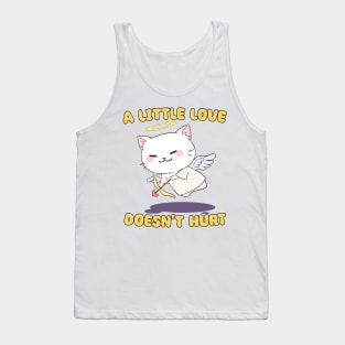 A Little Love Doesn't Hurt - Cute Chibi Angel Cat with Bow Tank Top